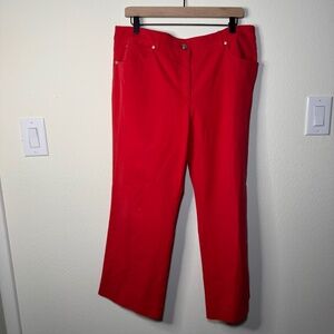 Escada Wide Leg Jeans Women's Size 44 Red Denim Contemporary